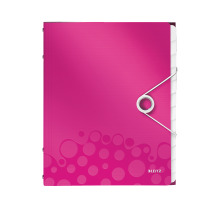 LEITZ Dossier de coll. WOW PP A4 pink 12 comp., 46340023