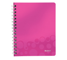 LEITZ Notizblock WOW PP A5 pink metallic kariert, 46410023