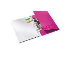 LEITZ Spiralbuch WOW A4 pink metallic, 46440023