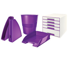 LEITZ Papierkorb WOW 15 Liter violett metallic, 52781062