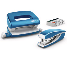 LEITZ Locher/Hefter NeXXt blau metallic Set, 55612036