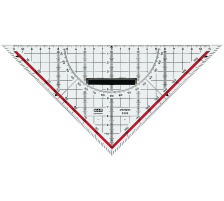 M+R Geodreieck Acryl 25cm abnehmbarer Griff, rot, 23250100