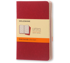 MOLESKINE Notizheft Cahier A6 liniert, rot 3 Stck, 095-6