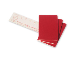 MOLESKINE Notizheft Cahier A6 blanko, rot 3 Stck, 097-0