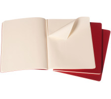 MOLESKINE Notizheft Cahier A4 blanko, rot 3 Stck, 109-0