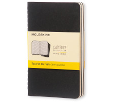 MOLESKINE Notizheft Cahier A6 kariert, schwarz 3 Stck, 704901