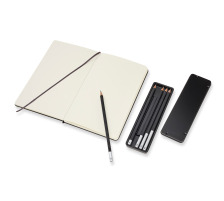 MOLESKINE Skizzen Set L/A5 HC, schwarz, Zeichenstift-Set, 717585