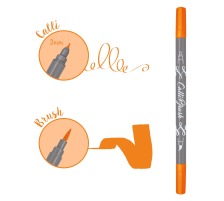 ONLINE Callibrush Pen Double Tip 2mm Fluo Orange, 19054/6