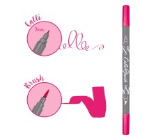 ONLINE Callibrush Pen Double Tip 2mm Fluo Pink, 19056/6