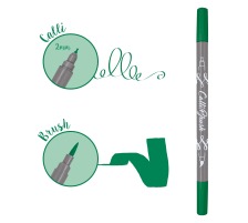 ONLINE Callibrush Pen Double Tip 2mm Dark Green, 19058/6