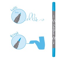 ONLINE Callibrush Pen Double Tip 2mm Light Blue Light Blue, 19059/6