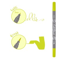 ONLINE Callibrush Pen Double Tip 2mm Lime, 19070/6