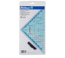 PELIKAN Geometrie-Dreieck 25cm transp. blau, Griff abnehmbar, 137471