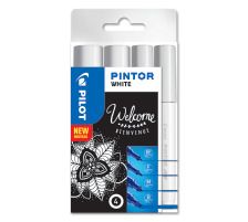 PILOT Marker Set Pintor B/M/F/EF weiss, 4 Stck, S40537465