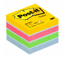 POST-IT Mini Cube 51x51mm 4 Farben ass. 1x400 Blatt, 2012-MUC