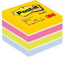 POST-IT Wrfel Mini 51x51mm 4-farbig/4x100 Blatt, 2051-U