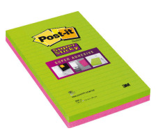 POST-IT Block Super Sticky 125x200mm grn/pink, 2x45 Blatt, liniert, 5845-SSEU