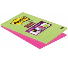 POST-IT Block Super Sticky 125x200mm grn/pink, 2x45 Blatt, liniert, 5845-SSEU