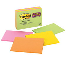 POST-IT Super Sticky Big Notes 4x45Bl. 4 Farben ass. 152x101mm, 6445-SSP