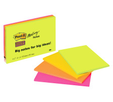 POST-IT Super Sticky Big Notes 4x45Bl. 4 Farben ass. 152x101mm, 6445-SSP