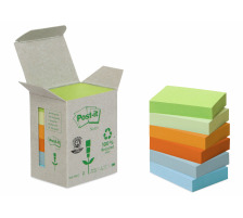 POST-IT Haftnotizen Recycling 38x51mm rainbow 6x100 Blatt, 653-1GB