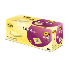 POST-IT Notes Promo Pack 77x76mm canary yellow 14+4, 654P14CY+