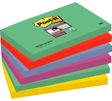 POST-IT Block Super Sticky Marrakesch 5-farbig, 6x90 Blatt 127x76mm, 6556SSMAR