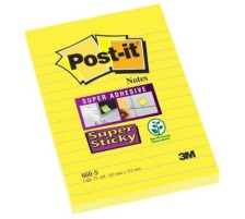 POST-IT Block Super Sticky 102x152mm gelb/75 Blatt, liniert, 660-S