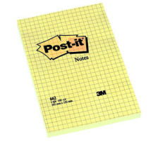 POST-IT Haftnotizen 152x102mm gelb, 100 Blatt, kariert, 662Y