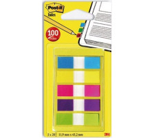 POST-IT Index schmal 11.9x43.2mm 5-farbig ass./5x20 Blatt grn, lila, rosa, gelb, blau, 6683-5CB2