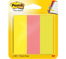 POST-IT Page Marker Neon 76x25mm neon 3-farbig 3x100 Streifen, 671-3