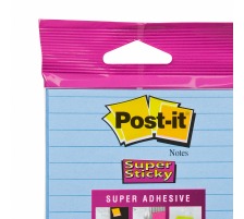 POST-IT Block Super Sticky 102x152mm hellblau,45 Bl.,liniert,hngb., 6844L-NB