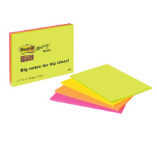 POST-IT Super Sticky Big Notes 4x45Bl. 4 Farben ass. 149x200mm, 6845-SSP