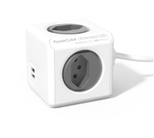 POWERCUBE Socket extend grey 4xT.13 2xUSB 5V 2.1A, 66.789