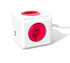 POWERCUBE Socket extend red 4xT.13 2xUSB 5V 2.1A, 66.789