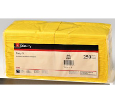 QUALITY Servietten Party 24x24cm gelb 250 Stck, 992120