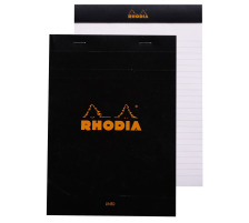 RHODIA Notizblock A5 liniert schwarz, 166009