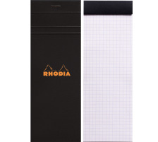 RHODIA Notizblock schwarz 74x210mm kariert 80 Blatt, 82009