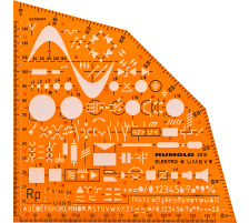 RUMOLD Ausbildungsschablone 155x155x1,2mm orange/transp., 2915