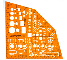 RUMOLD Ausbildungsschablone 155x155x1,2mm orange/transp., 2916