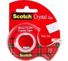 SCOTCH Crystal Tape 19mmx7.5m kristallklar, auf Abroller, 6-1975D