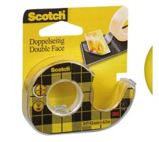 SCOTCH Tape m. Abroller 665 12mmx6.3m doppelseitig, 136D MDEU