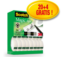 SCOTCH Magic Tape 810 19mmx33m invisible, 20+4, 24 Stk., 8-1933R24