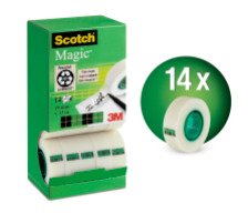 SCOTCH Magic Tape 810 EcoBox 19mmx33m transparent, 14 Rollen, 81933R14R