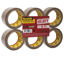 SCOTCH Verpackungsband 50mmx66m Heavy, Braun 6 Rollen, HV.5066.F