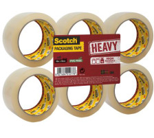 SCOTCH Verpackungsband 50mmx66m Heavy, transp. 6 Rollen, HV.5066.F