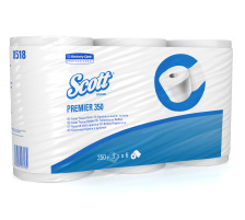 SCOTT Toilettenpapier weiss 350 Blatt, 3-lagig 6 Stck, 18518