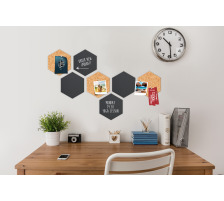 SECURIT Kreidetafel/Kork Set HEXAGON schwarz 20x23x2cm, FB-CB-HEX