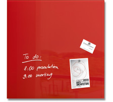 SIGEL Tableau magntique en verre rouge 480x480x15mm, GL114