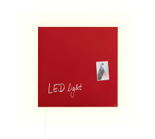 SIGEL Glas-Magnetboard LED rot 480x480x15mm, GL402